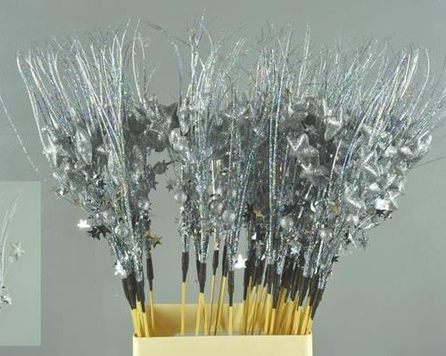 Stick Bouquet Star Silver - Decoratiemateriaal (h%)