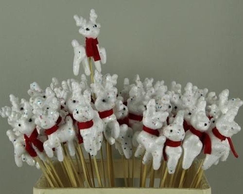 Stick Reindeer+scarf Red - Decoratiemateriaal (h%)