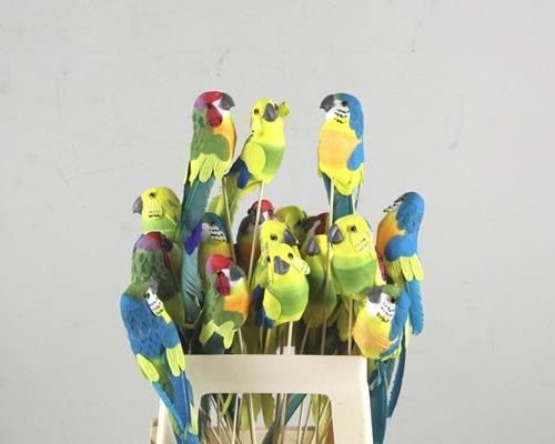 Stick Parrot 26cm Mix - Decoratiemateriaal (h%)