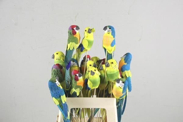 Stick Parrot 26cm Mix - Decoratiemateriaal (h%) 1 Stick Parrot 26cm Mix - Decoratiemateriaal (h%)
