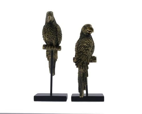 Fig. Parrot Stand Mix 34cm Gld - Decoratiemateriaal (h%)