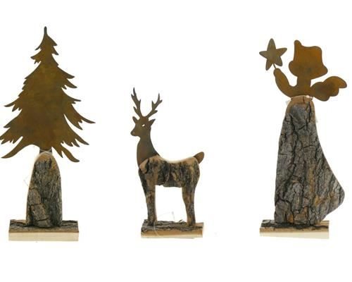Fig. Wood+mtl. 26cm Mix - Decoratiemateriaal (h%)