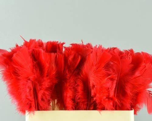 Stick Feather Red 14cm - Decoratiemateriaal (h%)
