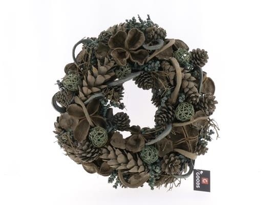 Wreath In 38cm Green 45374 - Decoratiemateriaal (h%)