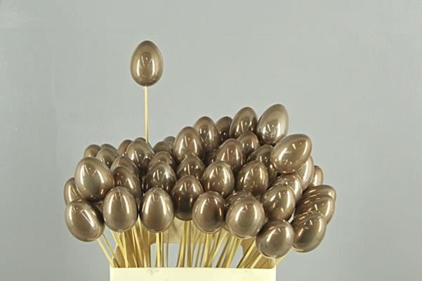 Stick Egg Pearl Brown 7cm - Decoratiemateriaal (h%) 1 Stick Egg Pearl Brown 7cm - Decoratiemateriaal (h%)
