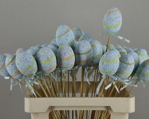 Stick Egg  Easter Party Blue - Decoratiemateriaal (h%)
