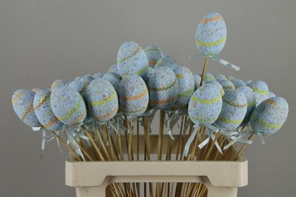 Stick Egg Easter Party Blue - Decoratiemateriaal (h%) 1 Stick Egg Easter Party Blue - Decoratiemateriaal (h%)