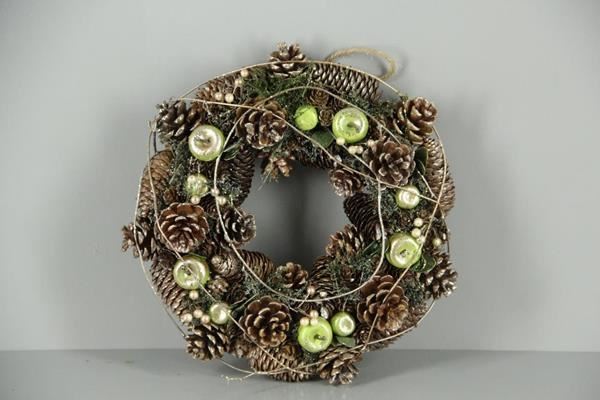 Wreath Cone&green Apple 5411 - Krans kerst 19%