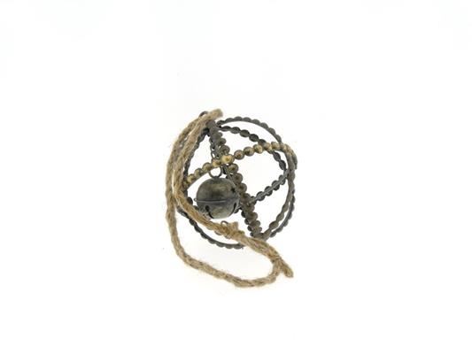 Ball Mtl+rope Ø10xh12 Ant.gold - Decoratiemateriaal (h%) 1 Ball Mtl+rope Ø10xh12 Ant.gold - Decoratiemateriaal (h%)