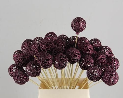 Stick Ball Baroque Ø6 Gl.wine - Decoratiemateriaal (h%)