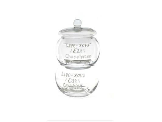 Glass Choco+cookies Ø12x28cm - Decoratiemateriaal (h%)