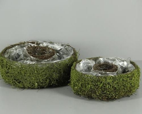Planter Moss Basket S/2 - Decoratiemateriaal (h%)