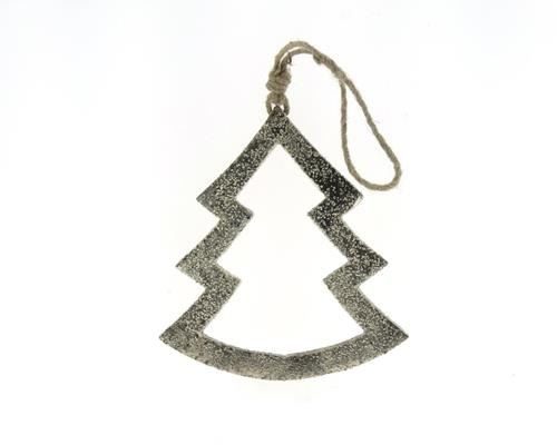 Tree Wood Open 21cm Platinum - Decoratiemateriaal (h%)