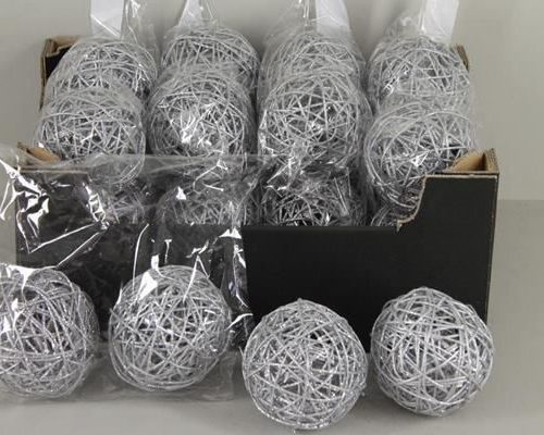 Bruce Ball 10cm Silver Gl(4pc) - Decoratiemateriaal (h%)