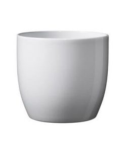 Pot basel keramiek ø12xh10cm glanzend wit