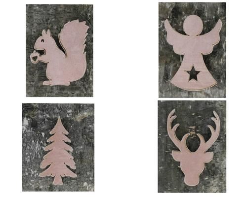 Board Wood/bark 27x34 Pink Mix - Decoratiemateriaal (h%)