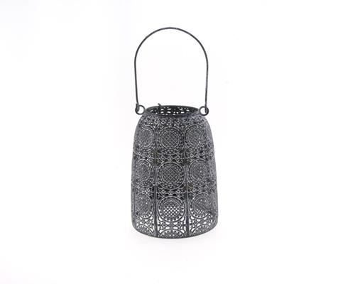 Lantern Mtl Ø13xh18 Ant.grey - Decoratiemateriaal (h%)