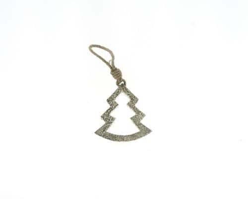 Tree Wood Open 10cm Platinum - Decoratiemateriaal (h%)