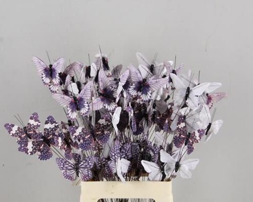Stick Butterfly Bouquet Grey - Decoratiemateriaal (h%)