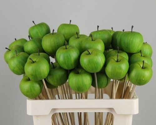Stick Apple 6cm/large Green - Decoratiemateriaal (h%)