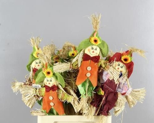 Stick H Scarecrow Green/dk.red - Decoratiemateriaal (h%)