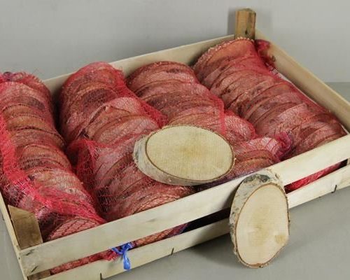 Birch Slices Oval 14cm (18pc) - Decoratiemateriaal