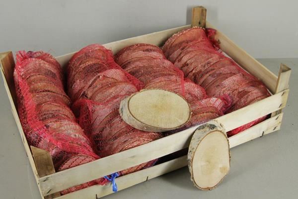 Birch Slices Oval 14cm (18pc) - Decoratiemateriaal
