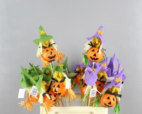 Stick H Pumpkin Green/purp - Decoratiemateriaal (h%)