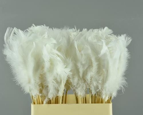 Stick Feather White 14cm - Decoratiemateriaal (h%)
