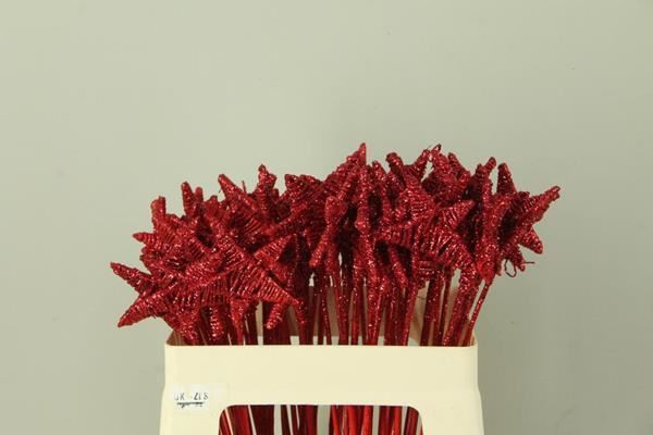 Stick Lata Star Red+glitter - Decoratiemateriaal (h%) 1 Stick Lata Star Red+glitter - Decoratiemateriaal (h%)