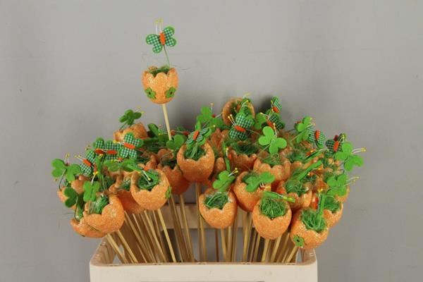 Stick Egg Butterfly Orange - Decoratiemateriaal (h%) 1 Stick Egg Butterfly Orange - Decoratiemateriaal (h%)