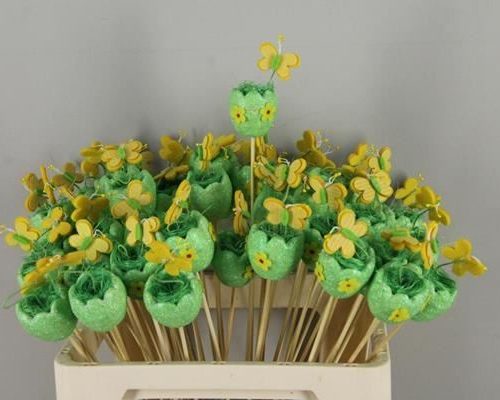 Stick Egg  Butterfly Green - Decoratiemateriaal (h%)
