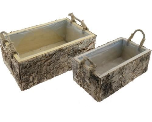 Planter Bark S/2 38x23x14cm - Decoratiemateriaal (h%)