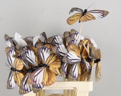Stick Butterfly Fabric Copper - Decoratiemateriaal (h%)