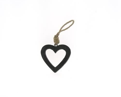 Heart Wood Open 9cm Cement - Decoratiemateriaal (h%)