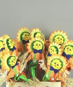 Stick Sunflower Orange/green - Decoratiemateriaal (h%)
