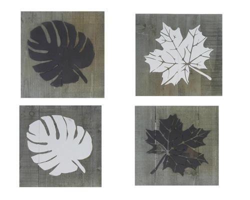 Wall Hanger 28x28cm Leaves Mix - Decoratiemateriaal (h%)