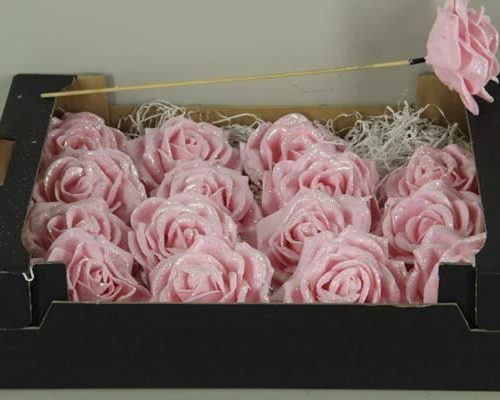 Wax Rose Pink Glitter - Decoratiemateriaal (h%)