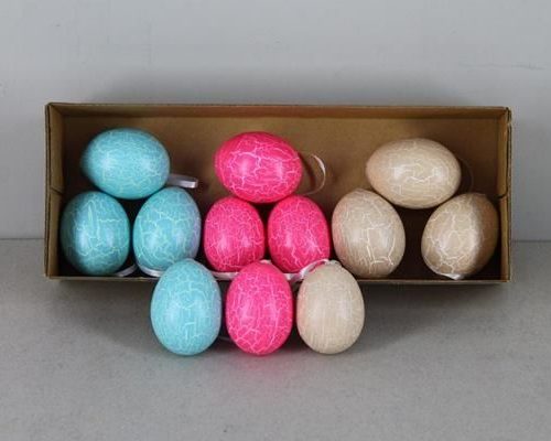 Egg Ch.hng.crack Mix Col(12pc) - Decoratiemateriaal (h%)