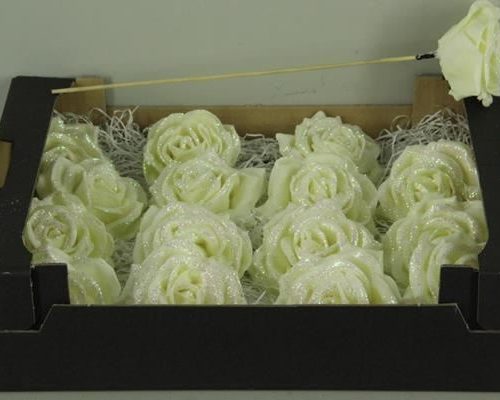 Wax Rose Ivory Glitter - Wax rose crème glitter