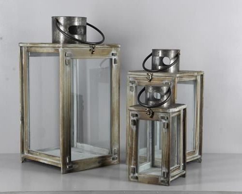 Lantern Wood S/3 A8067 - Decoratiemateriaal (h%)