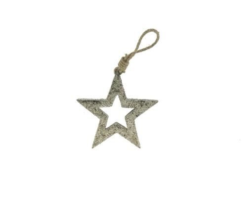 Star Wood Open Hang 19cm Plat. - Decoratiemateriaal (h%)