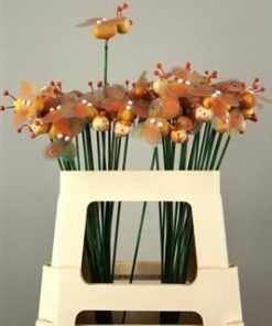 Stick bee wood orange 6cm - Stick bee wood orange 6cm