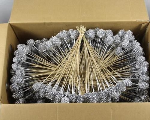 Stick Pine Cone Silver - Dennenappel h%