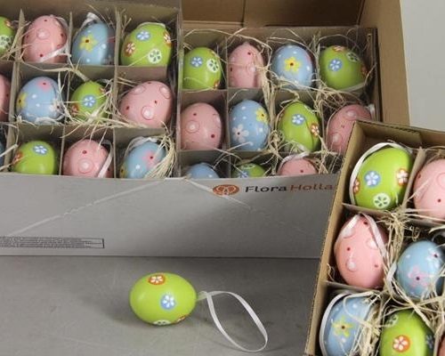 Egg Ch.hng. Design Flowers Box - Decoratiemateriaal (h%)