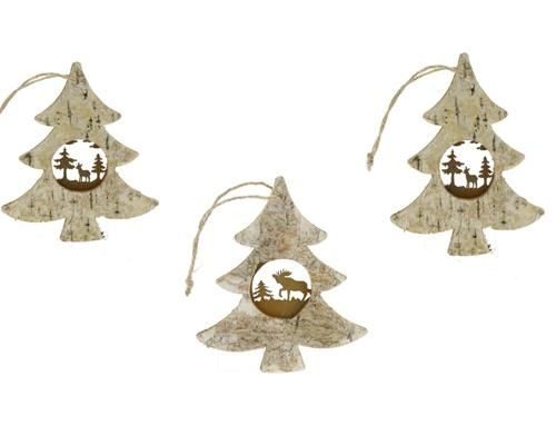 Tree Birch/mtl Hanging 13cm Mx - Decoratiemateriaal (h%)