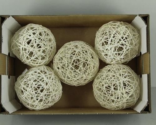 Bruce Ball 20cm White Glt(1pc) - Decoratiemateriaal (h%)