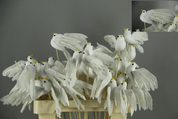 Stick Dove White 10x5,5cm - Decoratiemateriaal (h%)