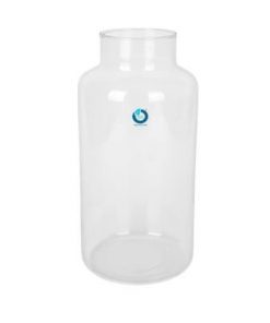 Glas belmont ø17xh35cm + blue leaf sticker