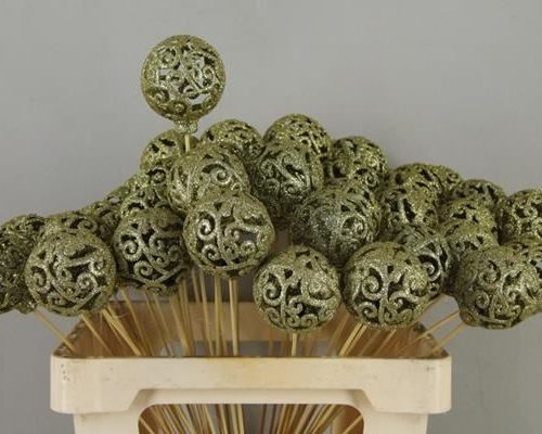 Stick Ball Baroque Ø6 Gl.gold - Decoratiemateriaal (h%)
